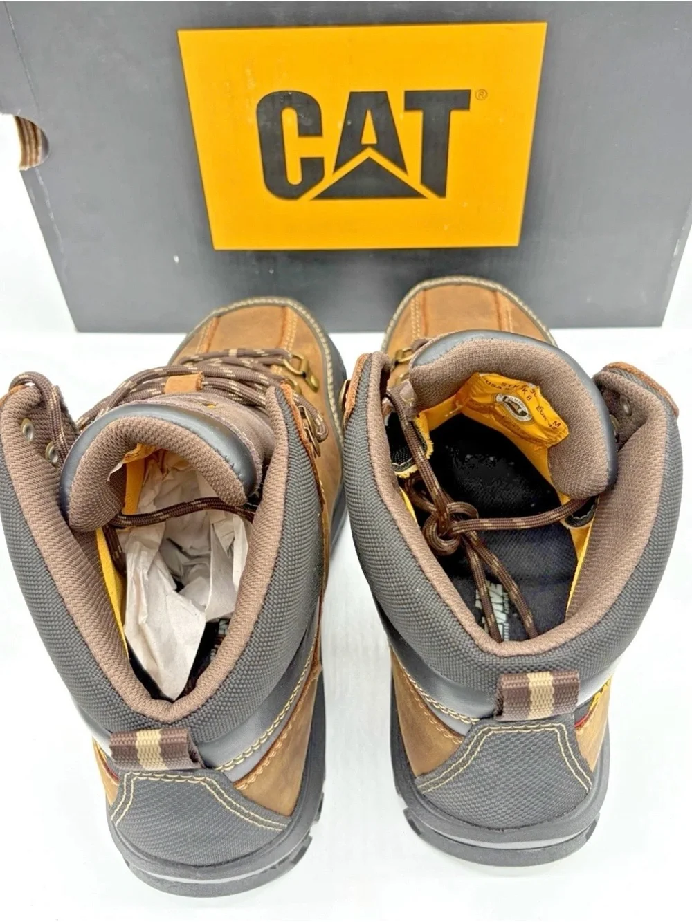 Caterpillar Brown and Black Steel Toe Men’s Work Boots